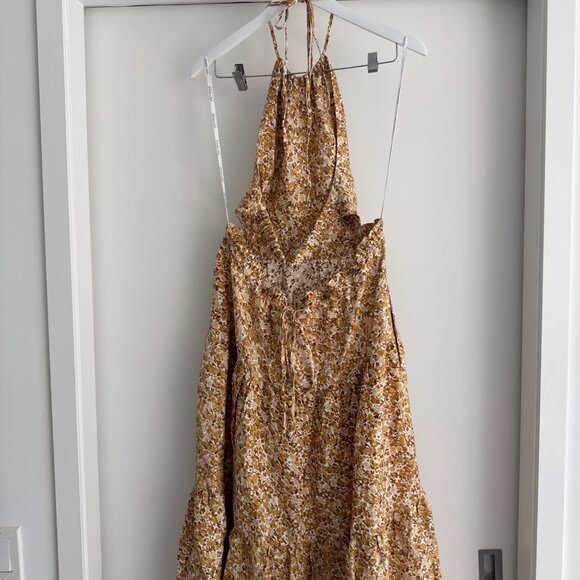 Shona Joy - brown and yellow floral maxi dress - Picture 3 of 4